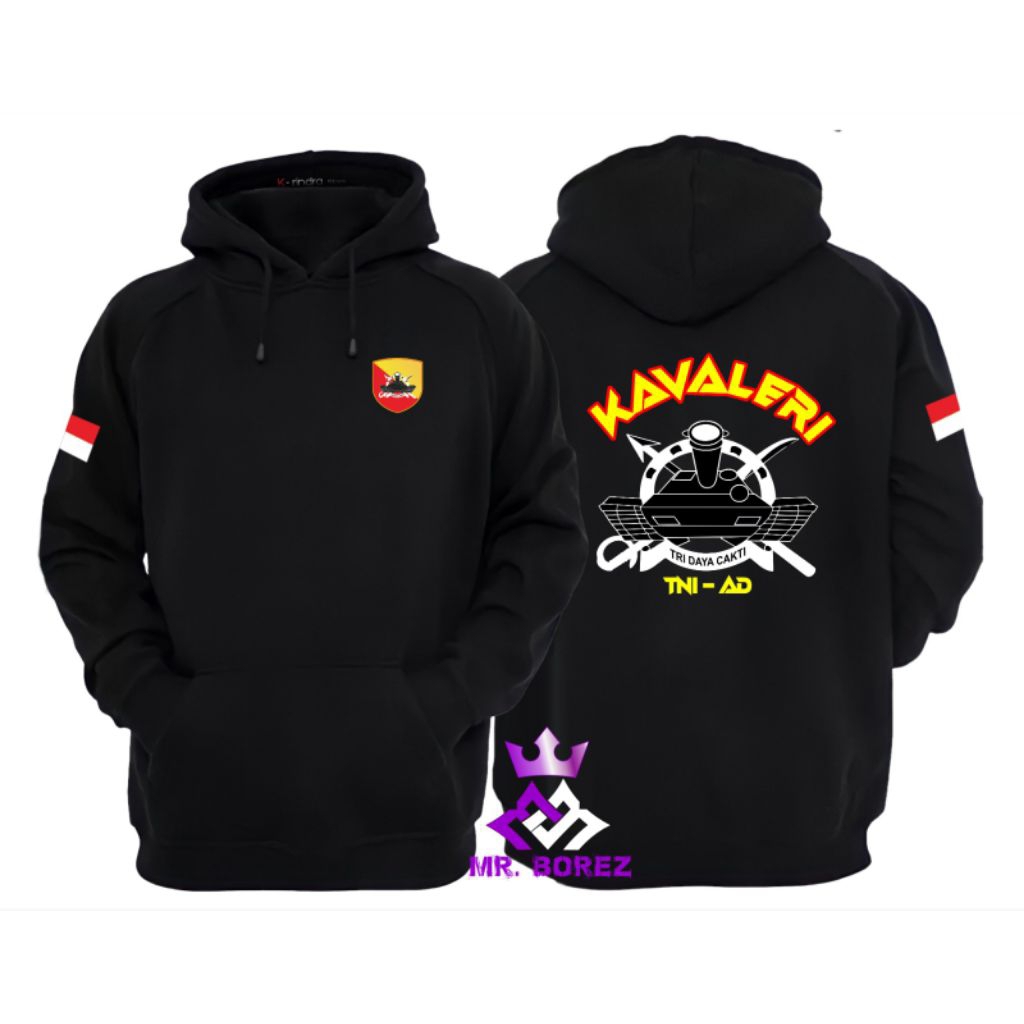 Jaket Hoodie Pria KAVALERI Bahan Tebal Berkualitas Baju TNI AD Hoodie Sweater Cowok Keren Jaket Pria