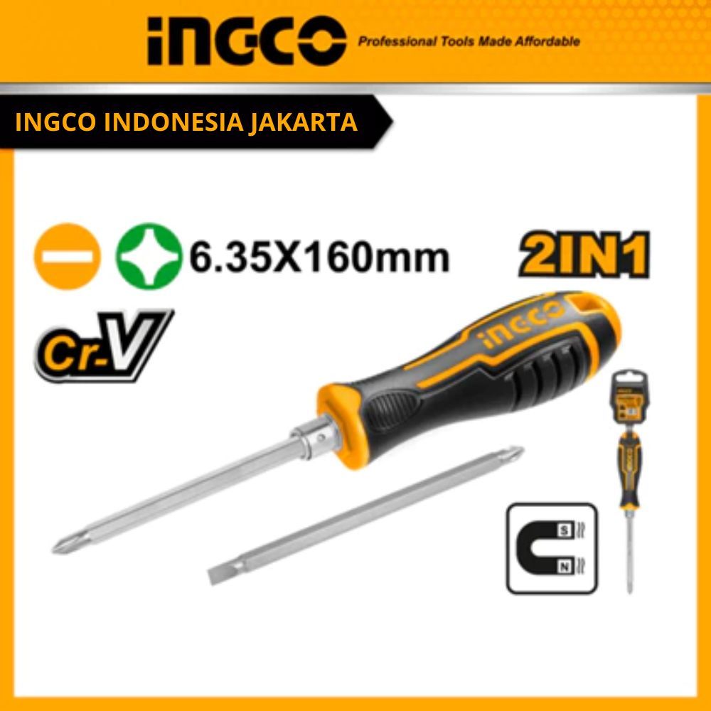 (INGCO) - OBENG CABUT 2 WAY ( + ) / ( - ) INGCO AKISD0201