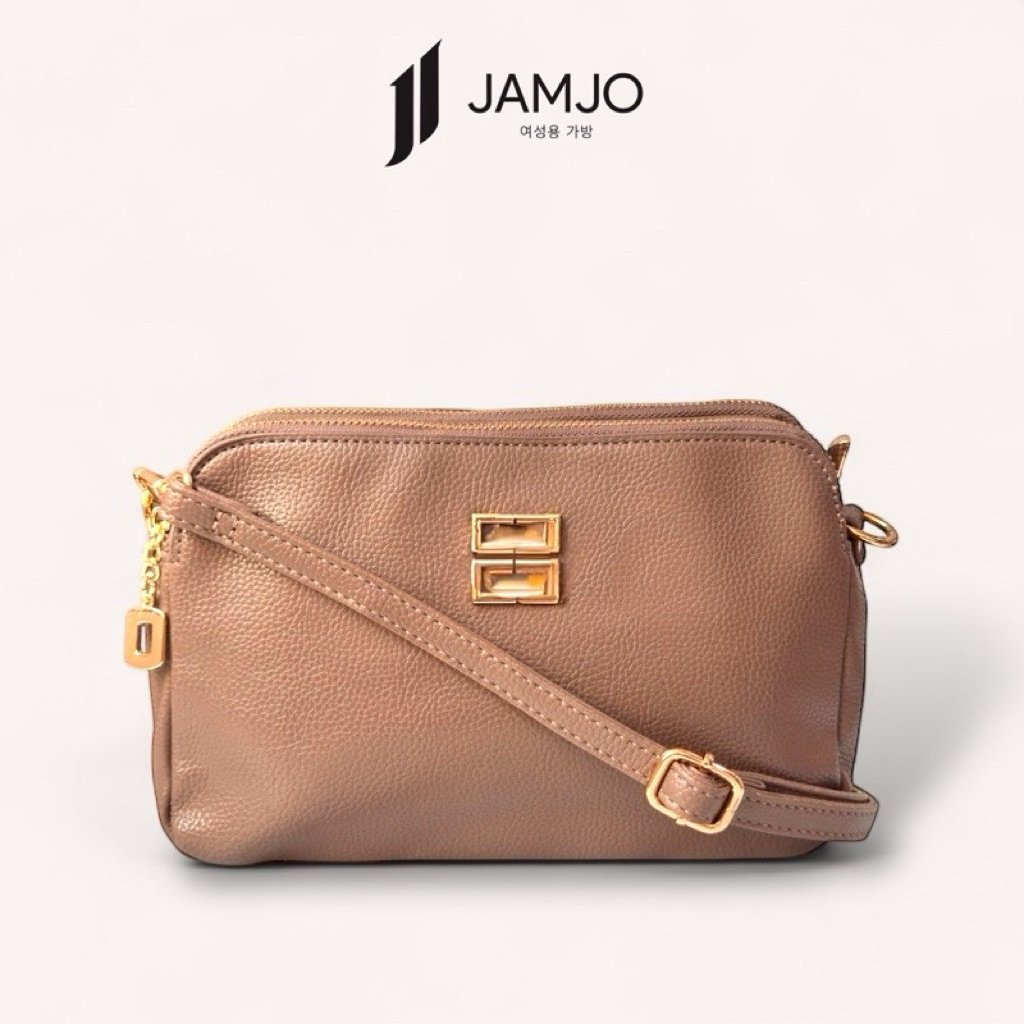 JAMJO - KYLIE SLING BAG UK.L BESAR TAS SELEMPANG IMPORT KULIT WANITA 3RUANG