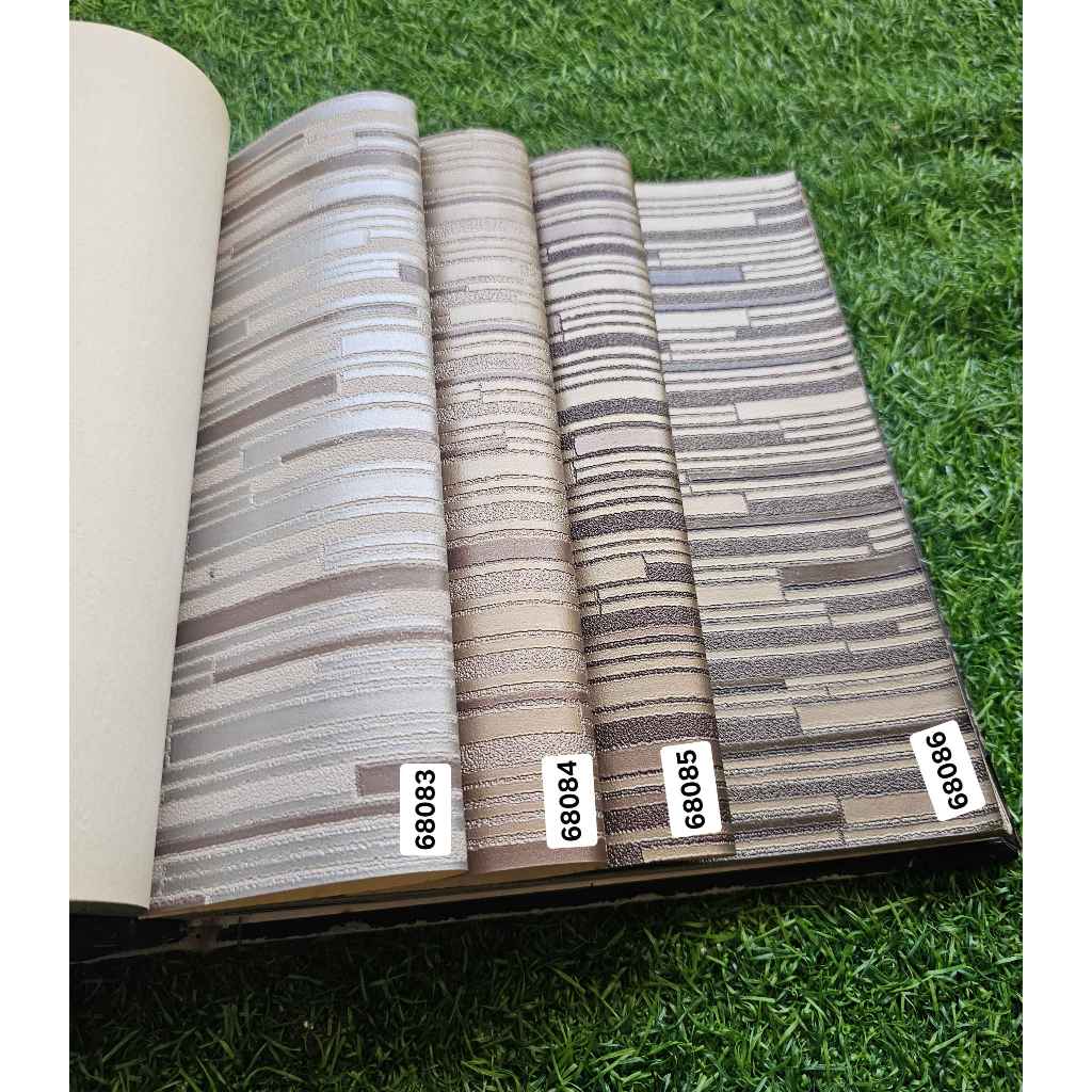 Wallpaper Dinding Vinyl Motif Keramik Batu Alam Bertekstur Putih Cream Coklat Hijau Ungu Pink Biru