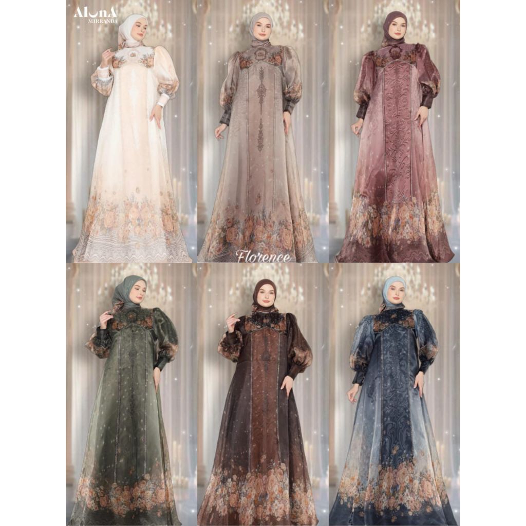 (poN) MIRANDA | FLORENCE 3 Baju Dress Gamis Syari Muslimah Florence Series By Aluna Mirranda. TZY