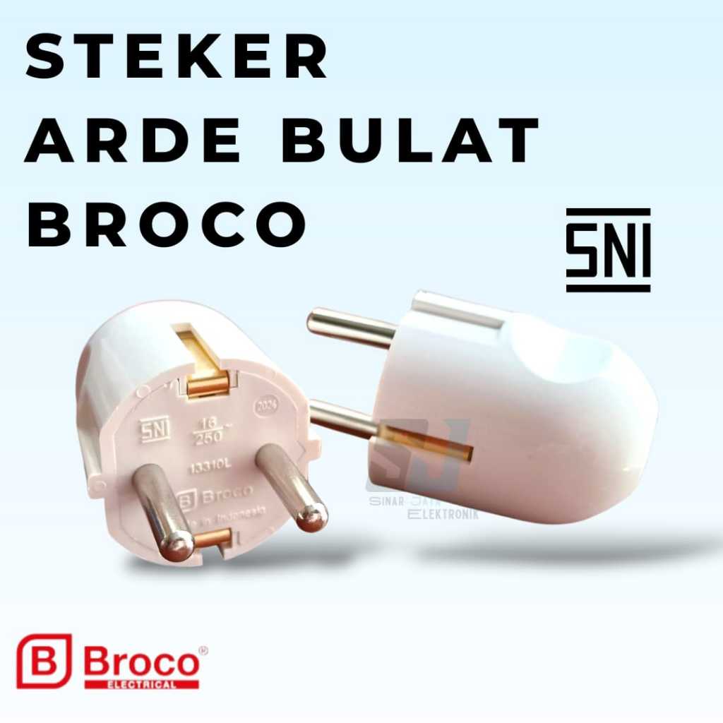 STEKER ARDE BROCO PUTIH ASLI KUNINGAN / STEKER ARDE MERK BROCO / STEKER ARDE BROCO