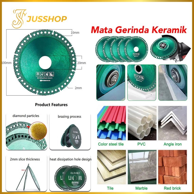 Mata Gerinda Keramik Mata Cakram Pemotong Keramik Kayu Besi Baja Ringan 4 Inch PPP Serbaguna
