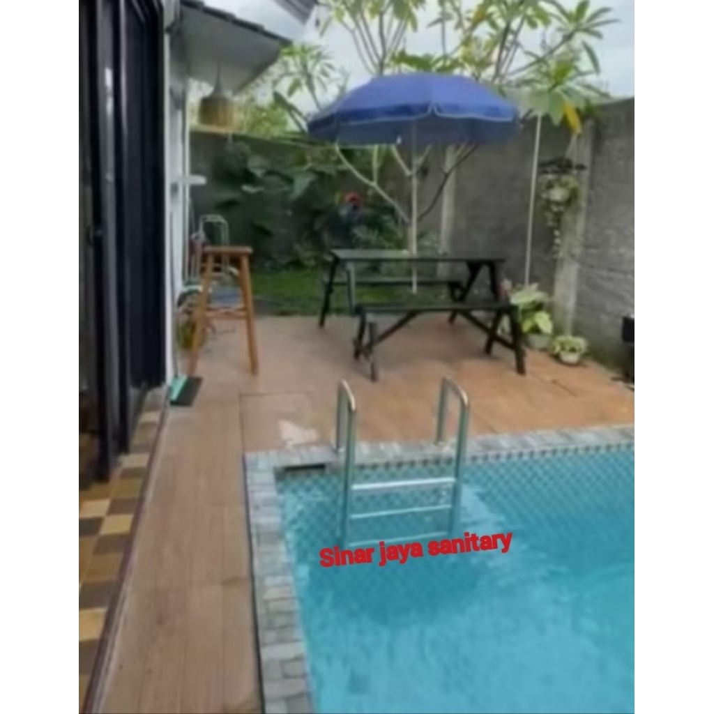 Tangga kolam renang stainless stell 4 tingkat / Pegangan tangga kolam renang stainless Sus 304