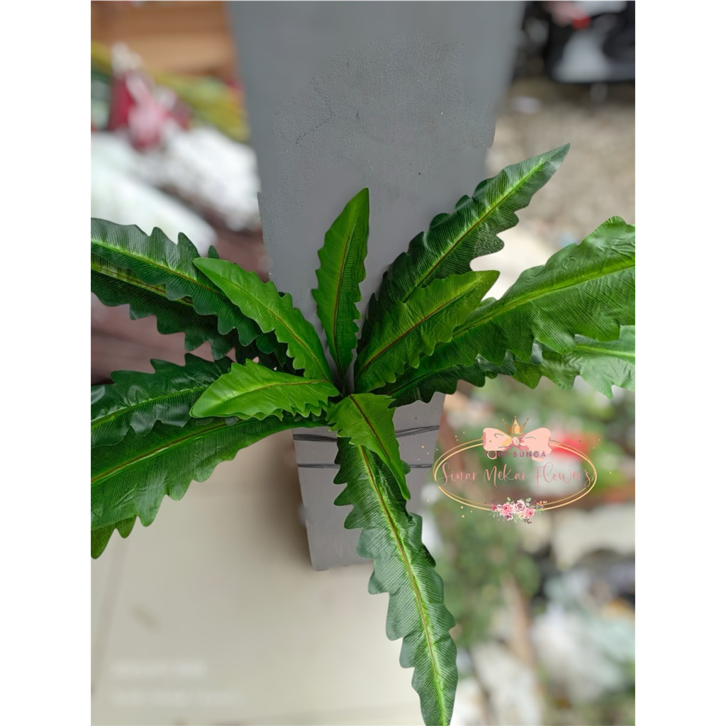 1pcs Daun Gelombang Cinta Kain Artificial