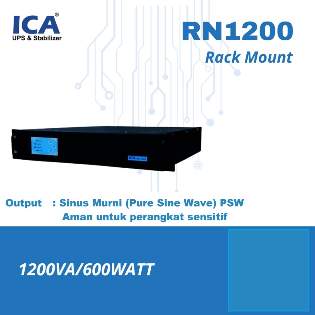 UPS ICA RN1200 1200VA 600 Watt Pure Sinewave Rackmount Premium