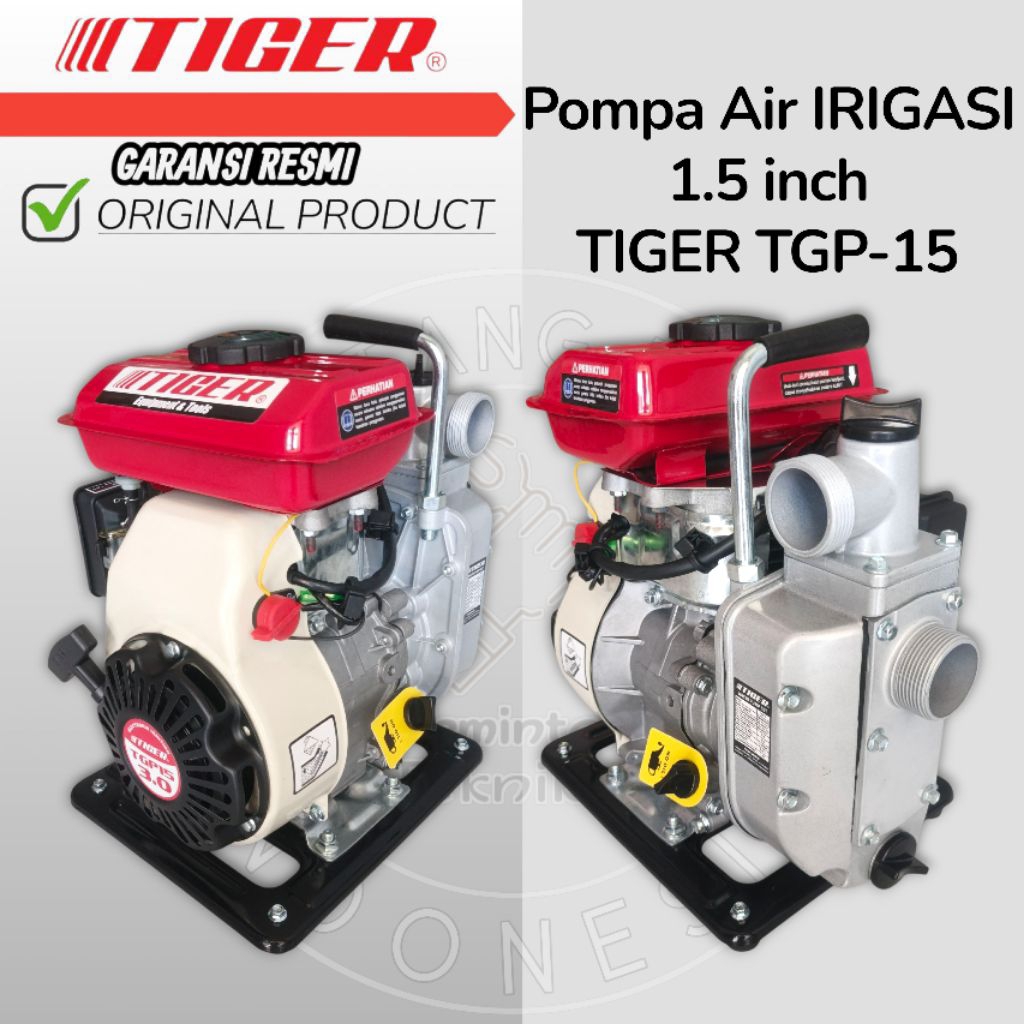 Mesin Pompa Air 1.5 Inch Merk TIGER ORIGINAL TGP15 / Mesin Pompa Air Mini 1.5 inch TIGER TGP15 / Pom