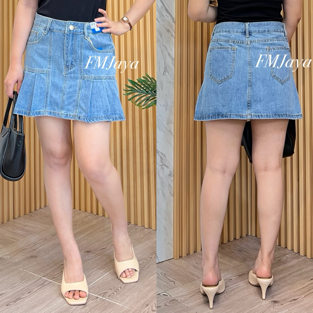 CELANA ROK JEANS WANITA 7661 || ROK JEANS PREMIUM || ROK CELANA JEANS PENDEK || ROK MINI JEANS PREMI
