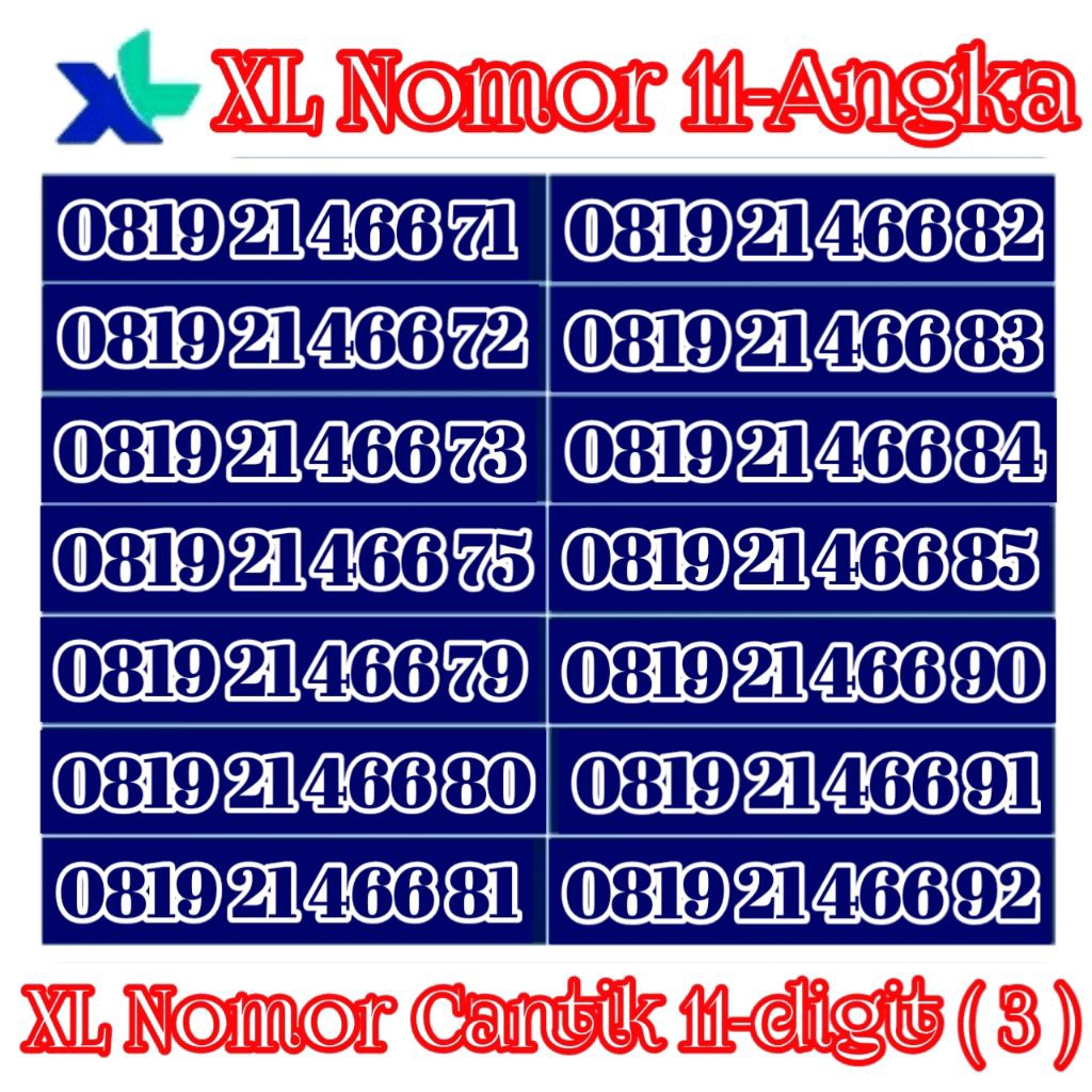 promo perdana XL nomor cantik 11digit(Cek Deskripsi)