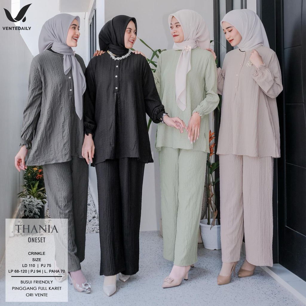 Thania One set wanita • one set brokat. setelan baju lebaran kondangan. atasan dan celana set • one 