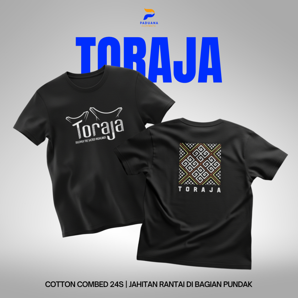 Kaos Toraja Culture Unisex T-Shirt Adat Toraja Cotton Combed 24s Adem Lembut Nyaman Dipakai Pria Wan