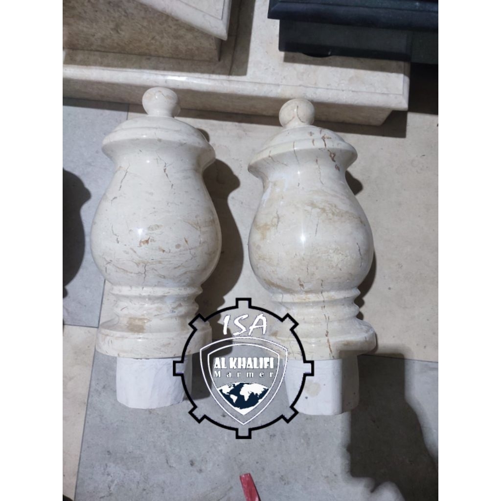 1 PCS NISAN PATOK BULAT PLENTON BATU MARMER PUTIH/MAESAN PATOK BULAT MURAH/PATOK MAKAM BULAT MARMER