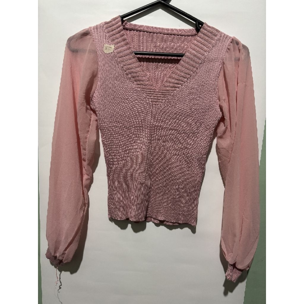 atasan rajut lengan balon