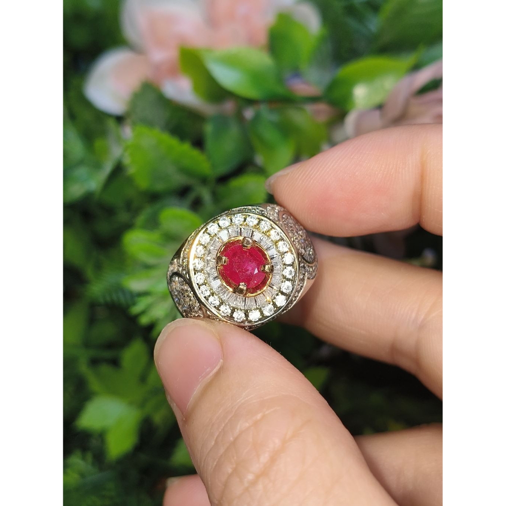 Natural Red Ruby Burma Heat A Serti CGL