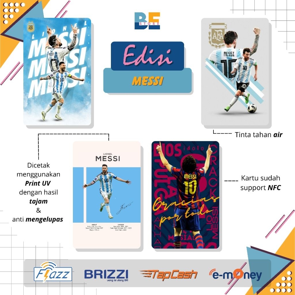 KARTU E-MONEY/FLAZZ/BRIZZI/TAP-CASH/ SALDO NOL - EDISI MESSI (KARTU E-TOLL)