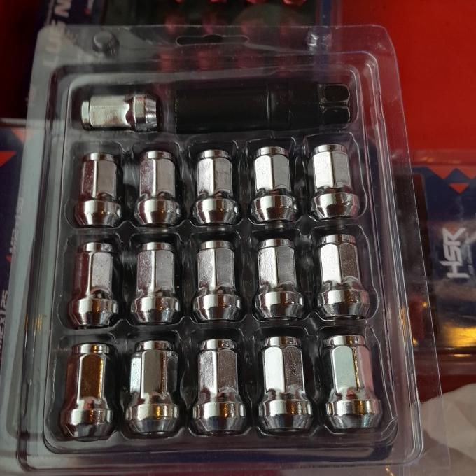 mur racing baut mobil model heptagon chrome ukuran 12x1.5 & 12x1.25