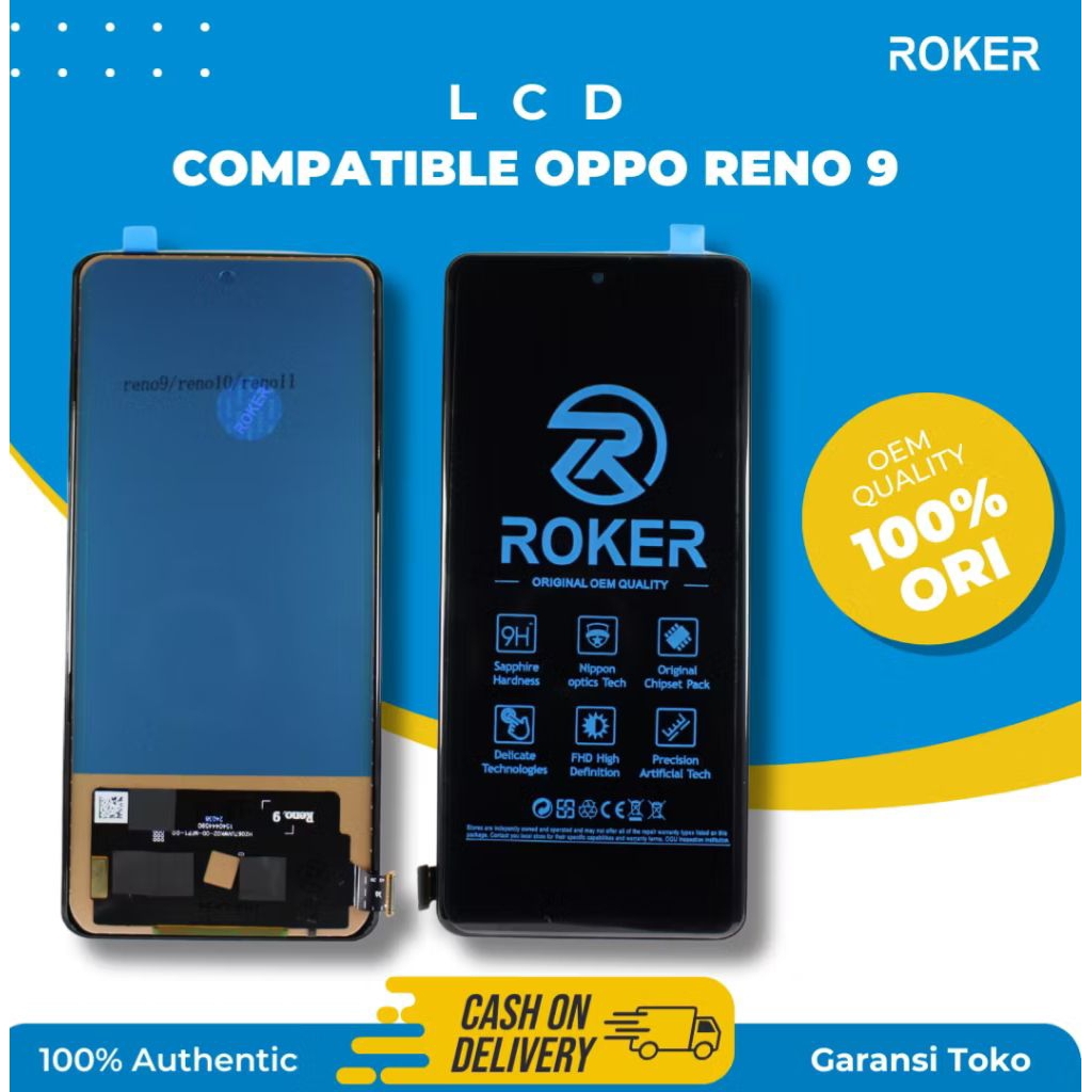 ( TX) LCD UNTUK OPPO RENO 9 / RENO 8T / RENO 9 PRO / RENO 10 FULLSET ORIGINAL BY ROKER