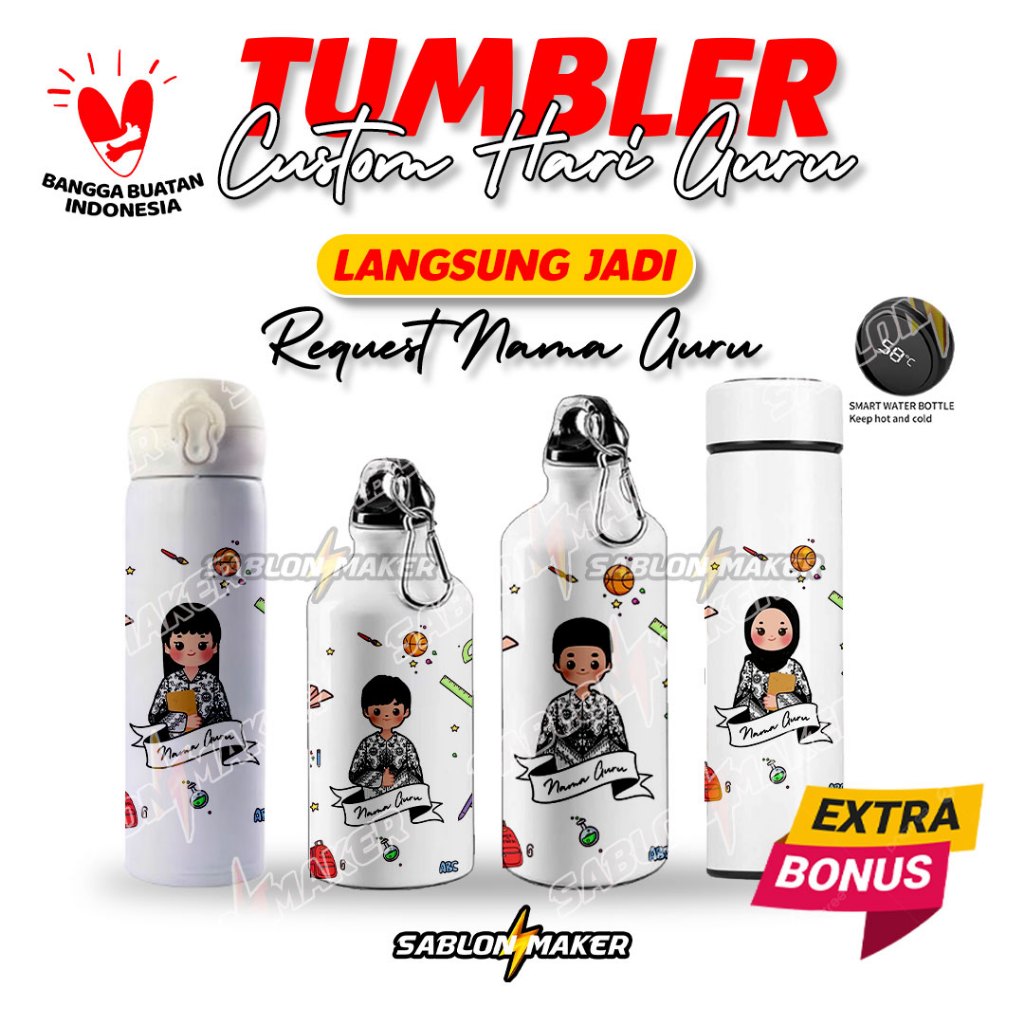 [TANPA PO] Tumbler Custom Hari Guru Happy Teachers Day Selamat Hari Guru Hampers Hari Guru Hadiah Gu