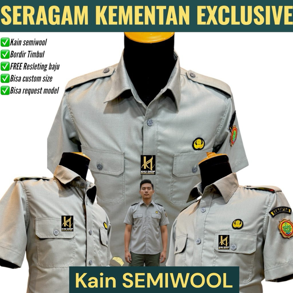 Seragam Kementan PDH Kementan Pertanian Laki Wanita Kain Semiwool Exclusive