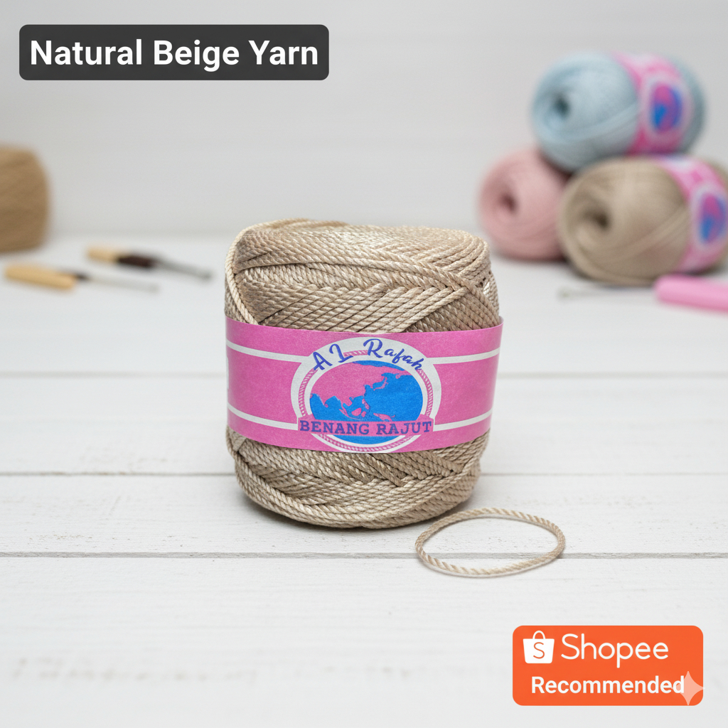 ALRAFAH - BENANG RAJUT POLY KILAP HONEY BROWN