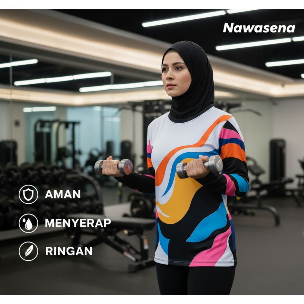 Baju Jersey Running, jersey gym, jersey lari wanita Full Printing
