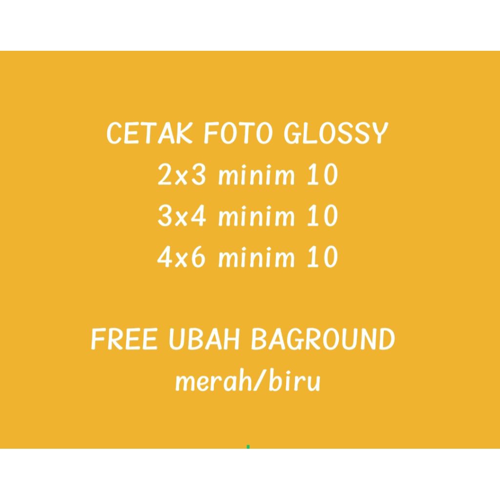 CETAK FOTO GLOSSY 2X3, 3x4, 4x6