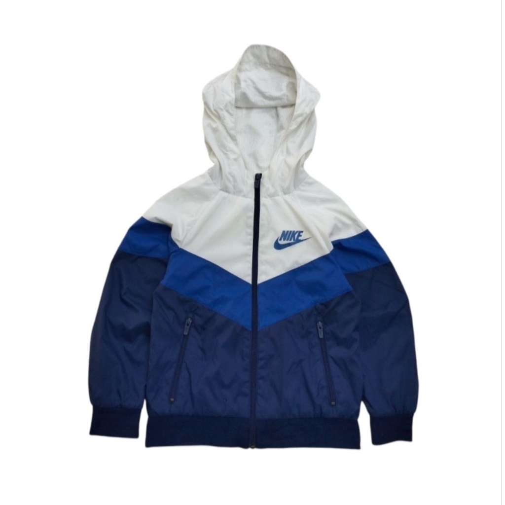 NIKE kids big logo jacket windbreaker size XS fit 7 - 8 th (P52xL41)