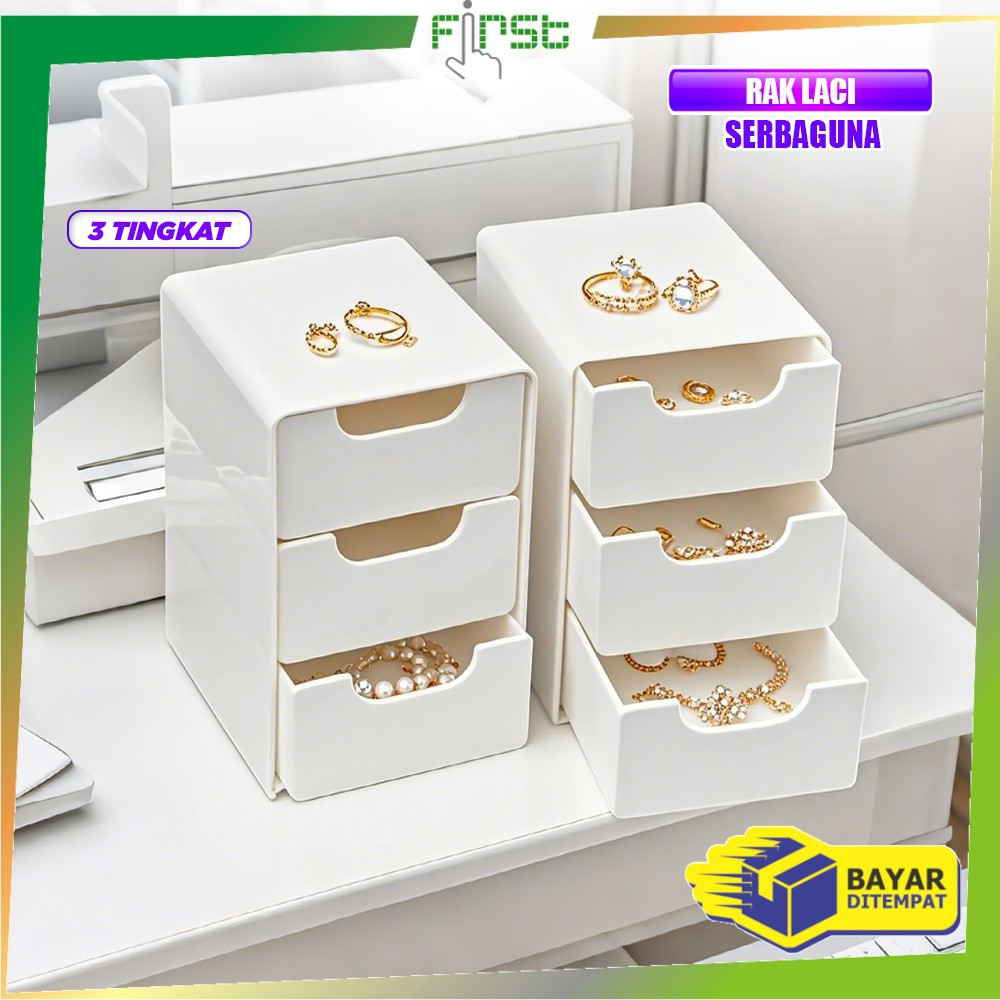 FH-C1398 Rak Laci Susun Mini 3 Tingkat / Tempat Penyimpanan Drawer Storage Box Laci Mini Aesthetic K