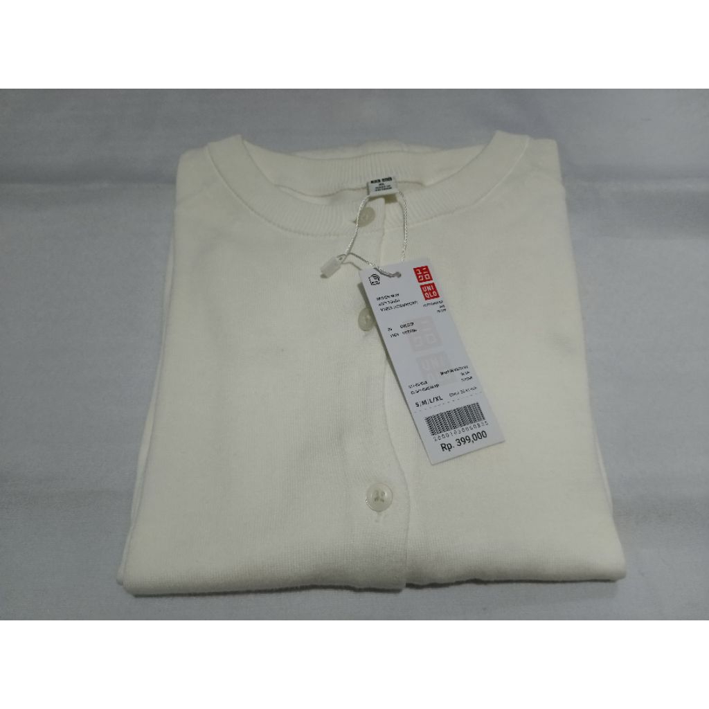 Cardigan uniqlo oneck size XL Off White