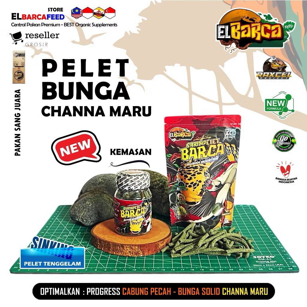PELET BUNGA SHRIMPELET BARCA 30g pemecah cabung bunga solid channa maru YS RED plus Melanin Guanin