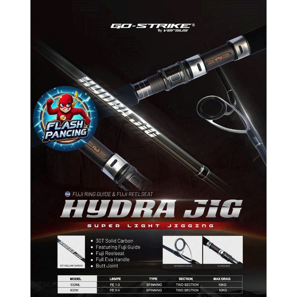JORAN GOSTRIKE HYDRA JIG SOLID CARBON 632 (PE 1-3/2-4) - RING FUJI REELSEAT FUJI