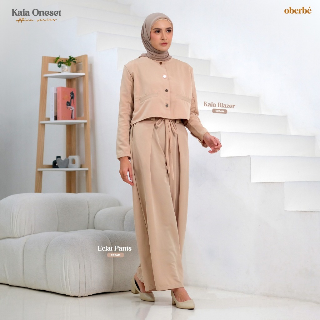Oberbe - One Set Kaia Blazer & Eclat Pants || Stelan Kantoran Modist Korean Style