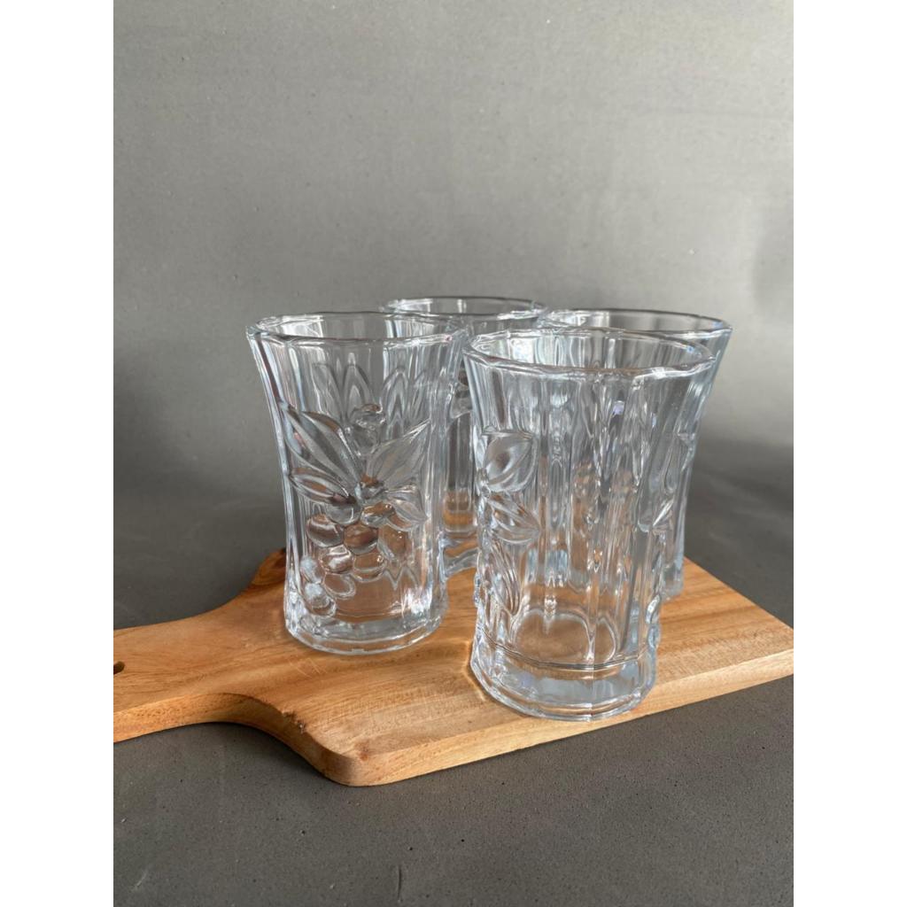 6 PCS Gelas Kaca Gagang MMG 7 / Gelas Kaca Air Minum / Gelas Kaca Lusinan