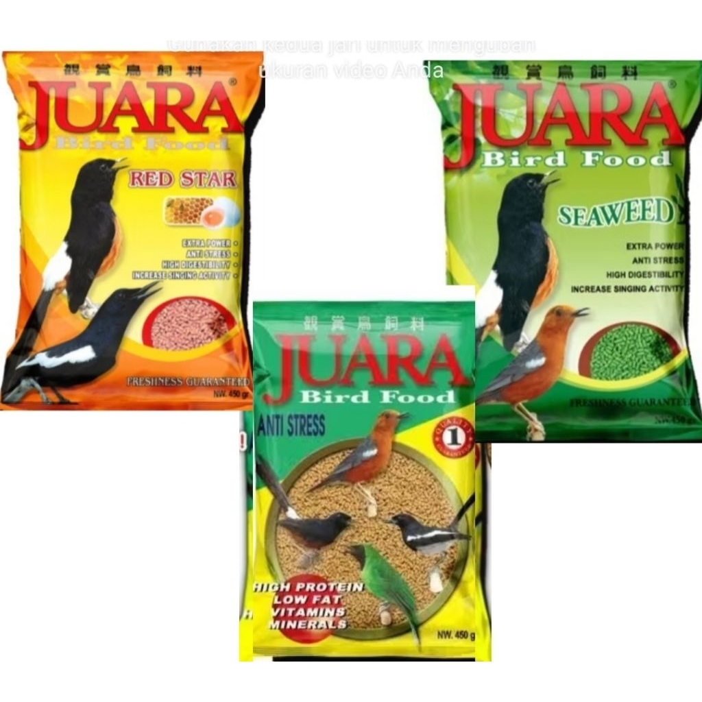 Juara Bird Food 450gr ANTI STRES, SEAWEED,RED STAR