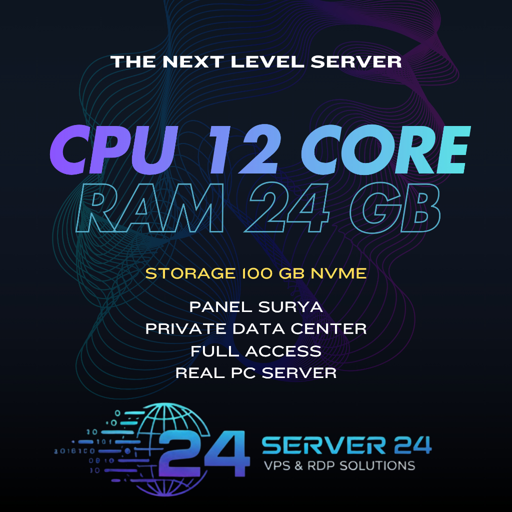 RDP VPS [SOLAR PANEL] Anti Suspend Server 12 Core 24 GB RAM Full Garansi - High Performance Trading 