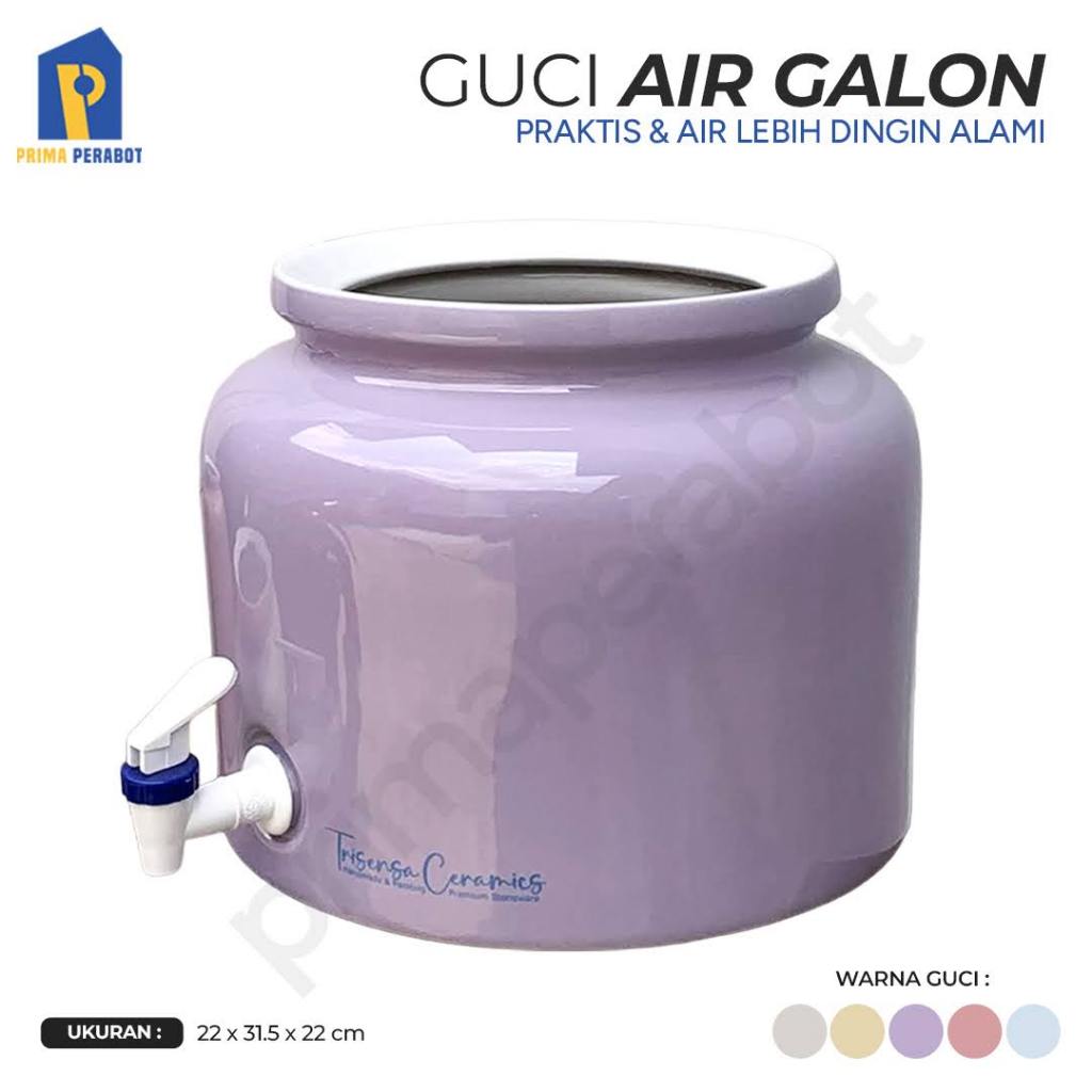 Guci Galon 12 Liter Dispenser Air Gentong Air Keramik Polos Trisensa