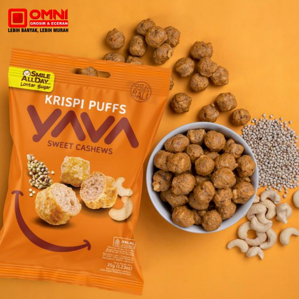 YAVA Krispi Puffs Sweet Cashews - East Bali YAVA Krispi Puffs