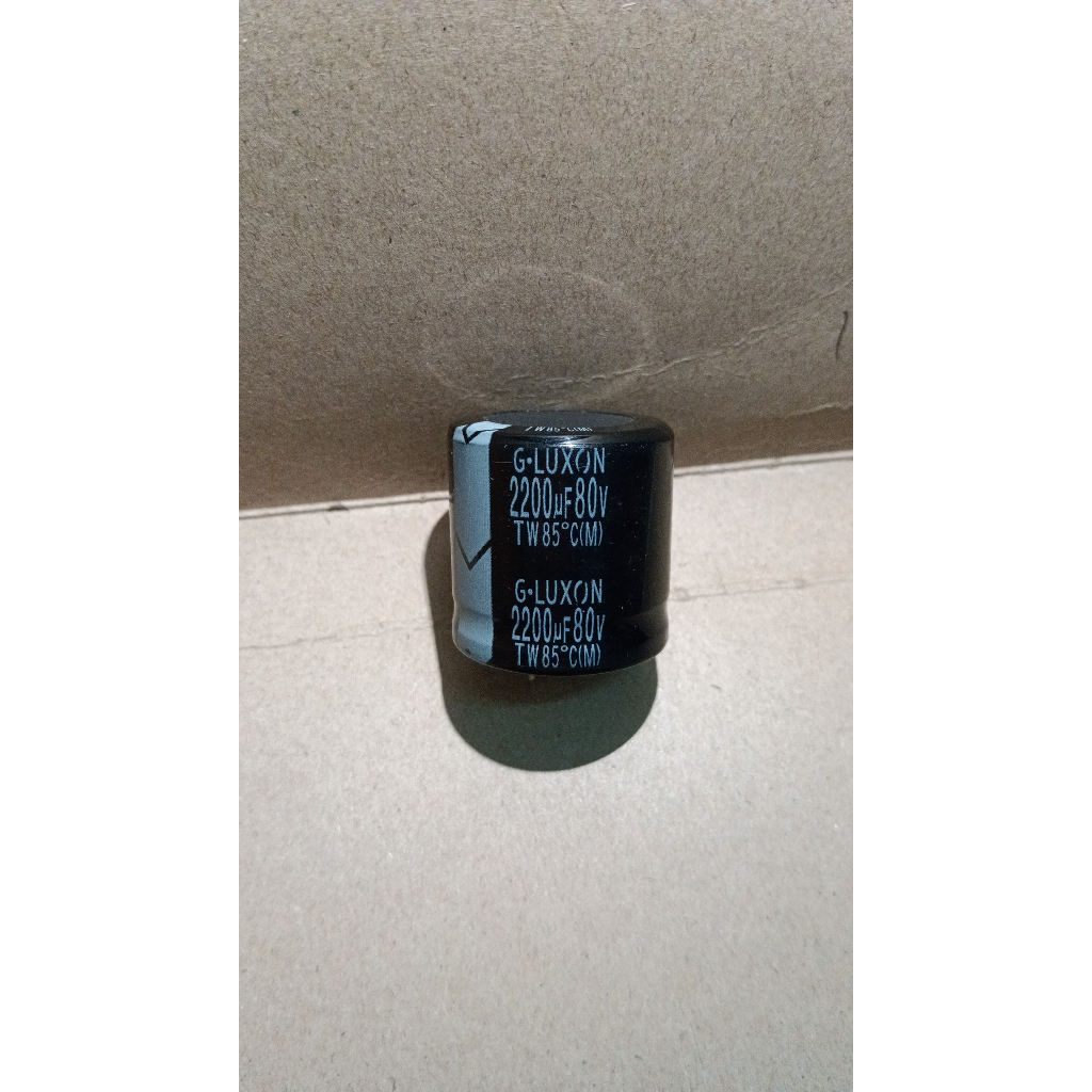 6057 kapasitor elco 2200uf 2200 uf 80v 80volt 80 volt g-luxon korea