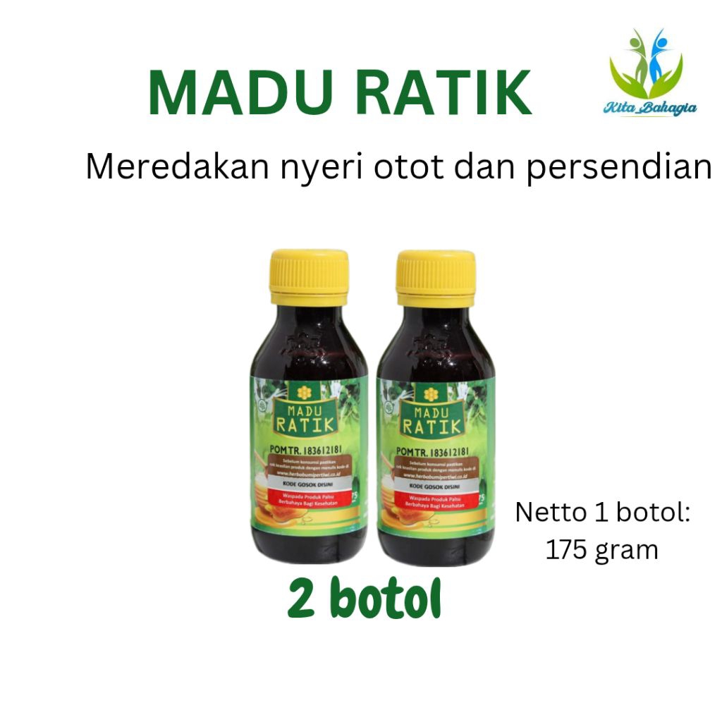 Madu Ratik 2 Botol Kebas Kesemutan Rematik Original