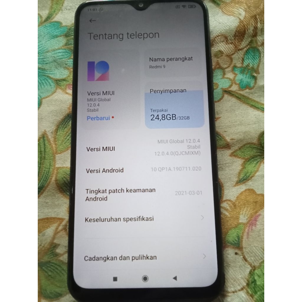 Xiaomi Redmi 9 ram 3/32 hp bekas berkualitas