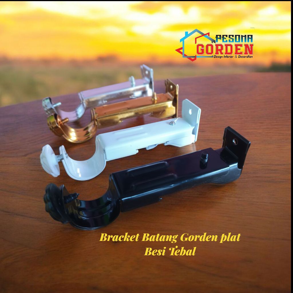 Bracket Batang Gorden Plat Besi tebal, Kaki Tiang Gorden Tebal 1,2MM