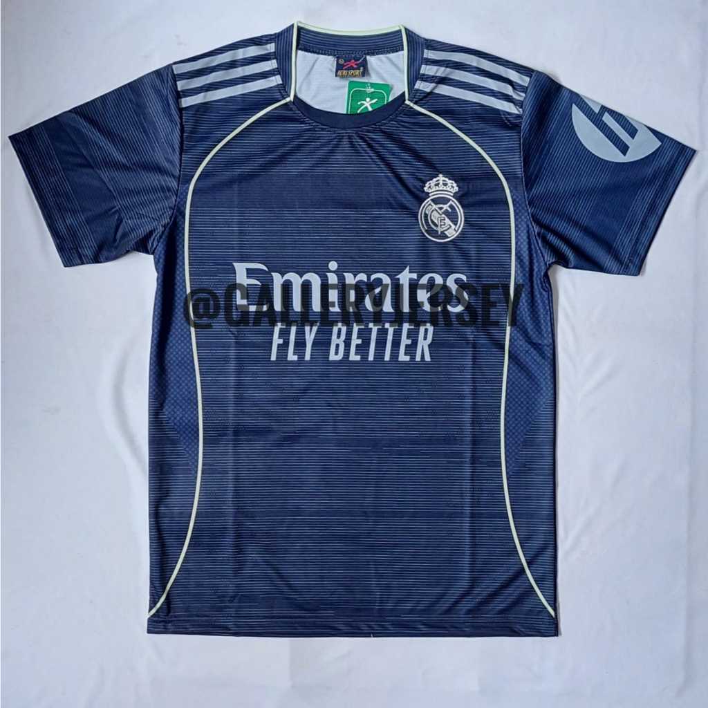 JERSEY REAL MADRID AWAY NAVY DEWASA PRINTING BAJU BOLA MADRID NAVY AWAY AWAY DEWASA PRINTING JERSEY 