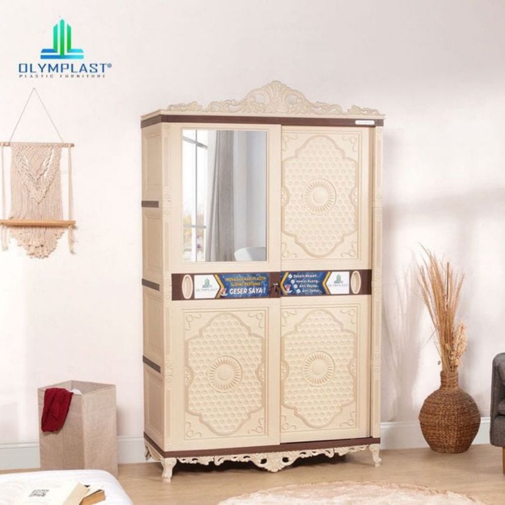 LEMARI PLASTIK OLYMPLAST DUA PINTU SLIDING