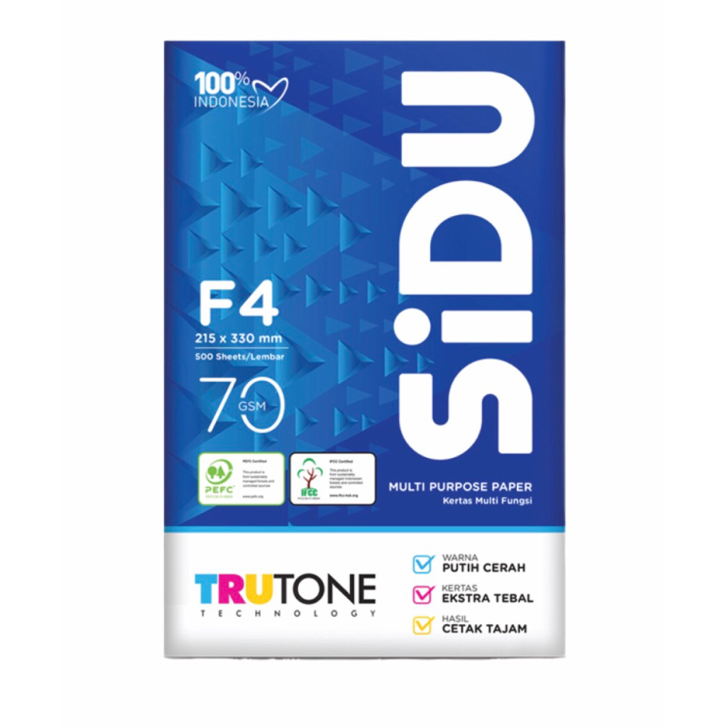 Kertas HVS F4 75 GSM - Sidu (1 Rim) 500 Lembar