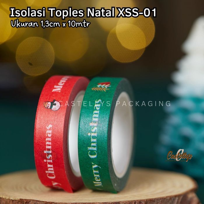 Isolasi Tape Selotip Natal Toples Kue Kering Cookies Sticker Toples  Christmas XSS01 XST-15