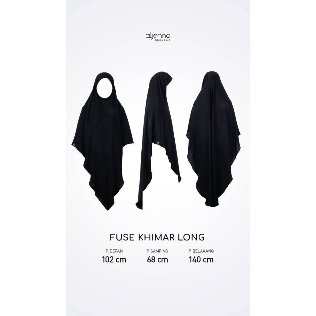 Fuse Khimar Long, Triangle Aljenna Jetblack Premium