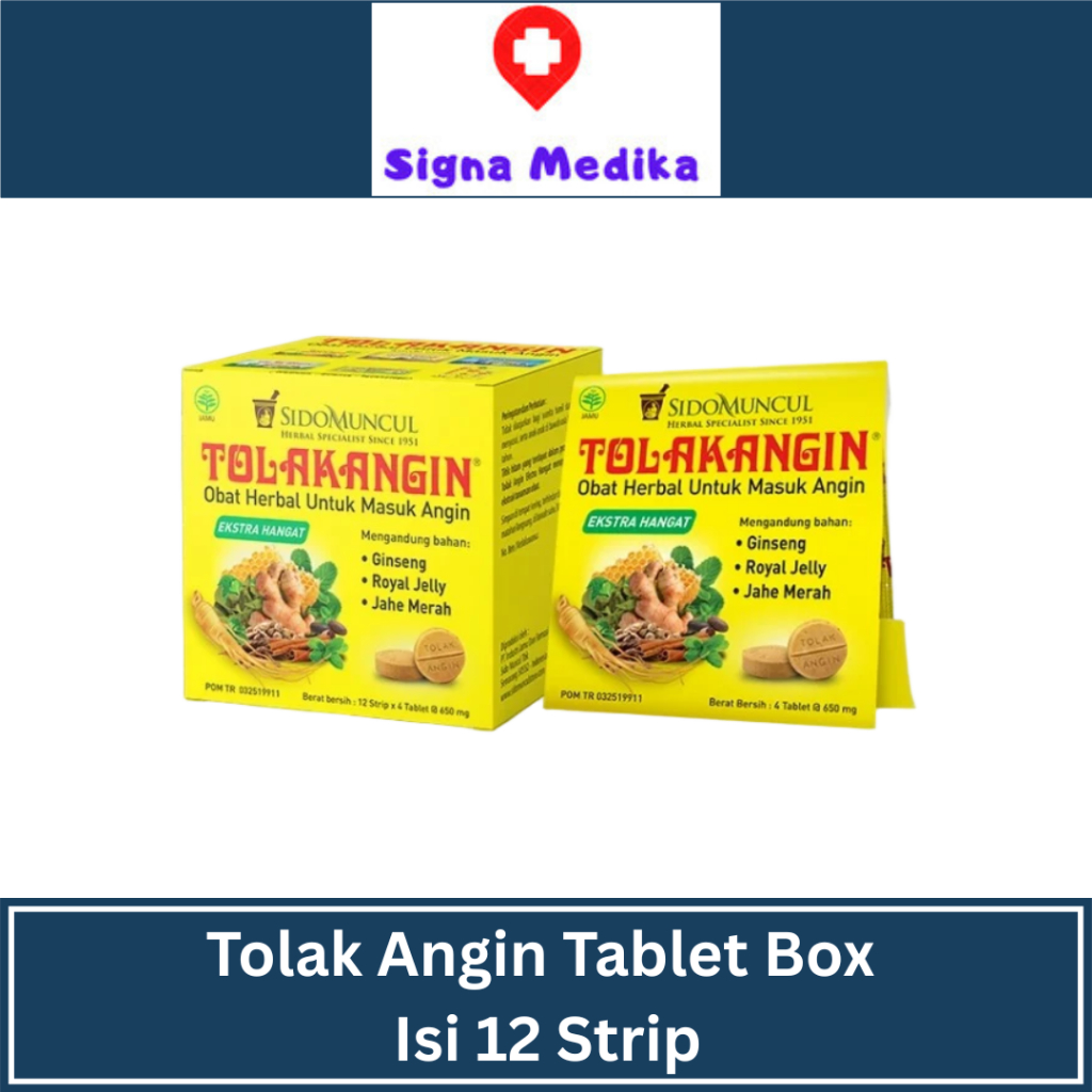 Tolak Angin Tablet Sidomuncul Box Isi 12 strip - Obat Masuk Angin