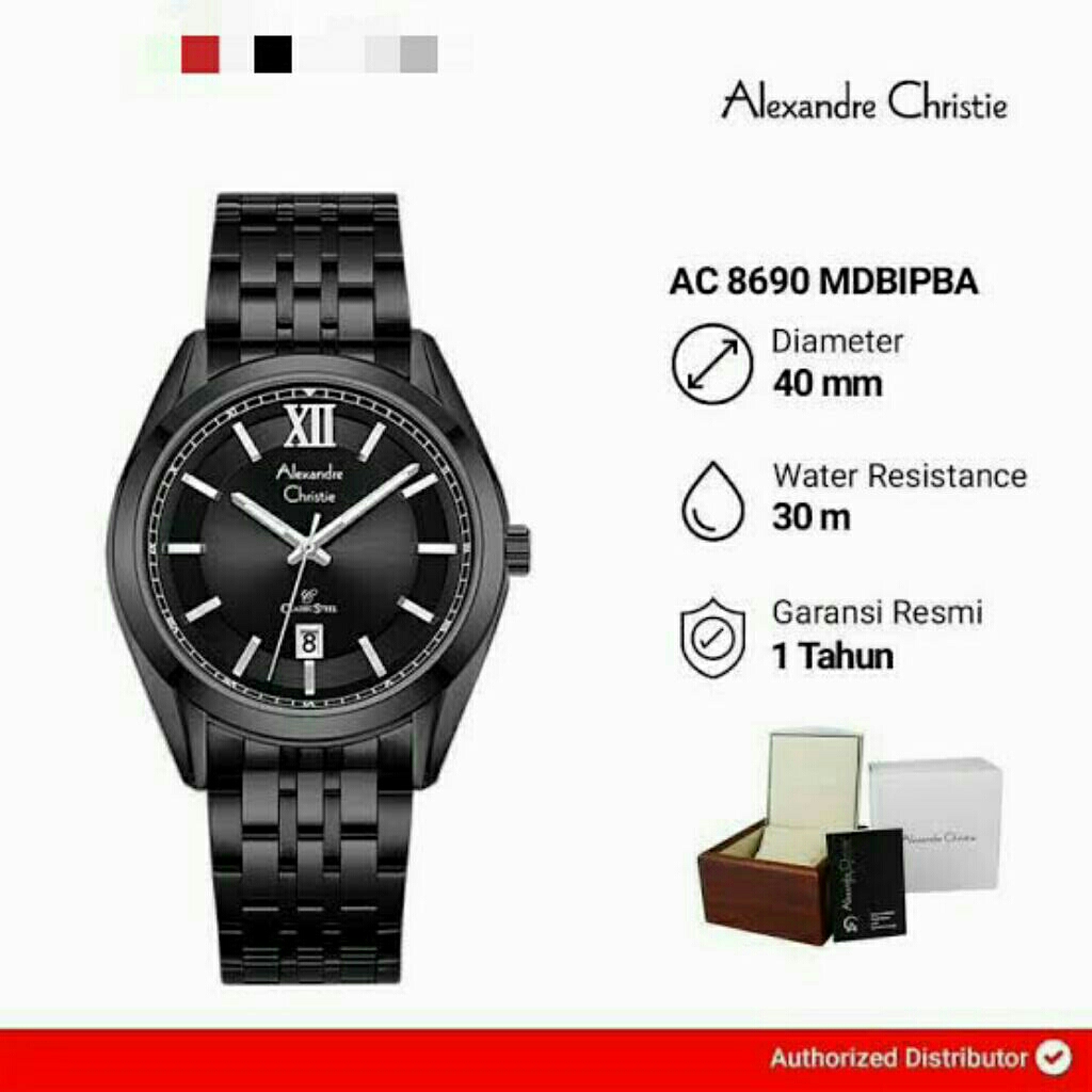jam tangan alexandre christie pria 8690 AC8690 AC8690MD Original Bergaransi Resmi