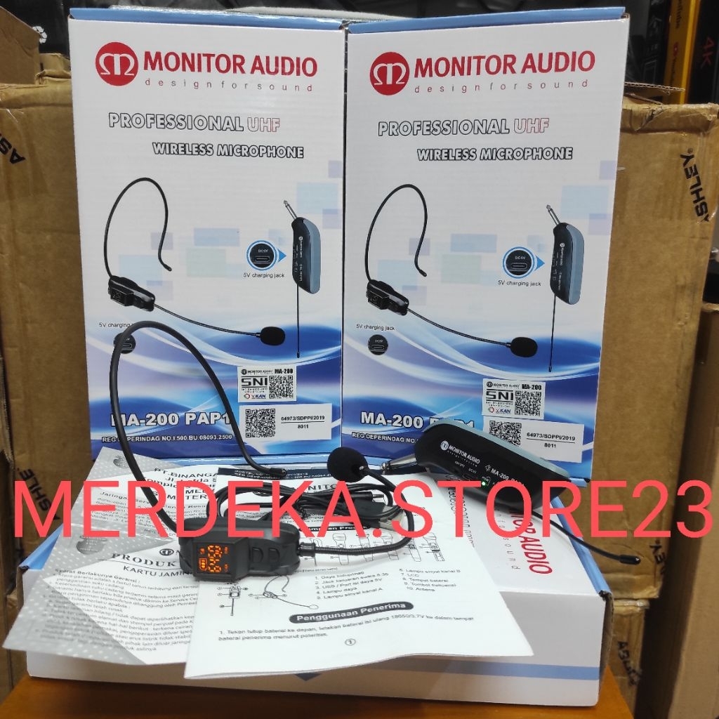 NEW MONITOR AUDIO MA-200 PAP-1 Mic Wireless Headset MONITOR AUDIO MA200 PAP1 | MONITOR AUDIO MA 200 