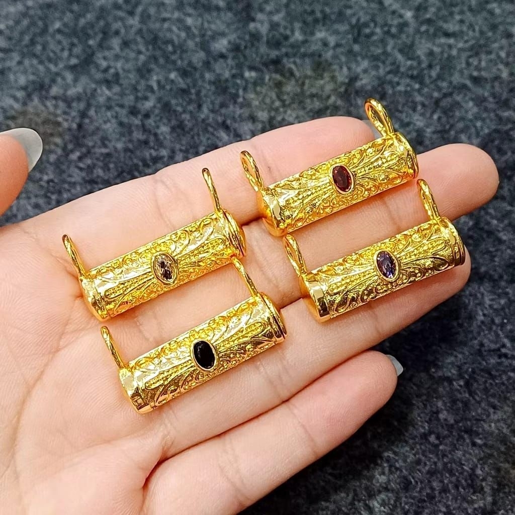 Blandong liontin bayi 3 bulanan xuping lapis emas bermotif bambu